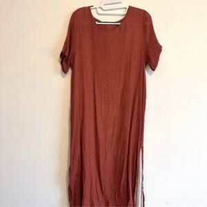 Lightweight Flowy Summer Short Sleeve Color Block Long Maxi Dress